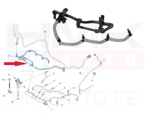 Injector overflow hose OEM Renault 1,6DCI  (92,107kW)