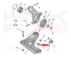 Plaque de protection de rotule OEM Citroen/Peugeot