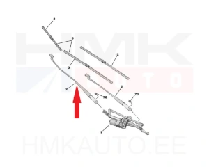 Klaasipühkija vars eesmine parem Berlingo/Partner 2008-