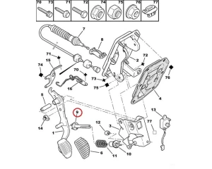 Clutch pedal spring holder OEM Berlingo/Partner 1.6HDI