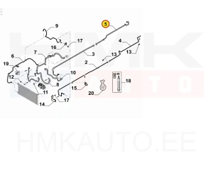 Ilmastointi putki takana, matalapaine OEM Renault Trafic III 2014-  (R1234yf)