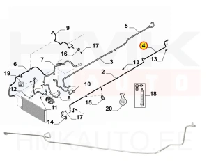 Ilmastointi putki takana, korkea paine OEM Renault Trafic III 2014-  (R1234yf)