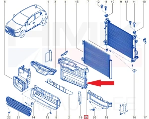 Radiator air deflector OEM Renault Clio IV
