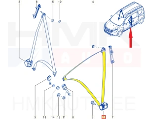 Ceinture de sécurité avante gauche OEM Dacia Dokker
