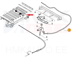 Câble de frein à main arrière OEM Fiat Ducato 3,0CNG 09-  MWB (pour roue gauche)