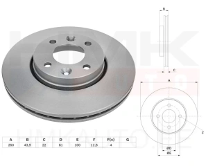 Disque de frein, avant Clio III/Modus/Twingo/Dacia Logan