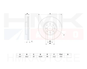Brake disc front  Alfa Romeo 145/146/155 , Fiat Doblo/Marea/Punto/Tipo