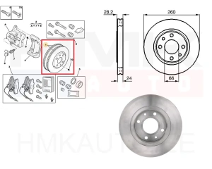 Brake disc set (2pcs.) front OEM Peugeot 406