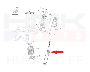 Амортизатор задний OEM Peugeot 406