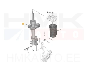 Amortisaator eesmine vasak OEM Nemo/Bipper/Fiorino