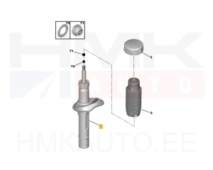 Amortisaator eesmine parem OEM Peugeot 206