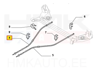 Трос стояночного тормоза задний правый OEM Fiat Bravo 07-