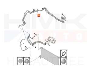 Ilmastointilaitteen putket OEM Peugeot 607
