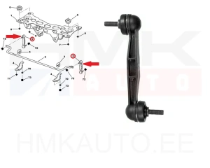 SOODUS!!! Stabilisaatori otsavarras tagumine OEM Peugeot 406