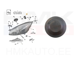 Headlight lamp cap OEM Citroen C3,C4 Picasso,C5 Aircross  Ø75mm