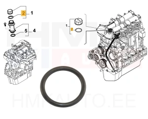 Öljyn täyttöaukon korkin tiiviste OEM Fiat/Iveco 2,3/3,0JTD