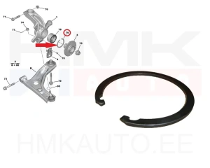 Стопорное кольцо переднего подшипника OEM Citroen C1 / Peugeot 108