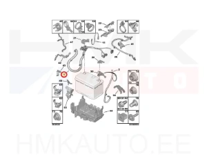 Aku juhtmestik (+) klemmiga OEM Peugeot 508