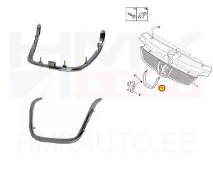 Iluvõre kroomliist (logo ümbris) OEM Peugeot 406