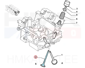 Exhaust valve OEM Citroen/Peugeot/Fiat 2,0 16V  EW10