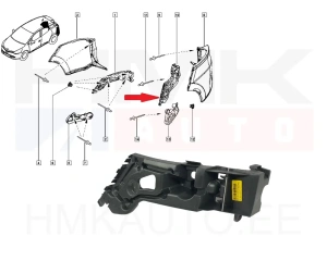 Tagastange kinnitus vasak OEM Renault Clio IV Grandtour