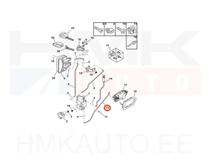 Ukselukusti varras esiuksele vasak OEM Partner/Berlingo