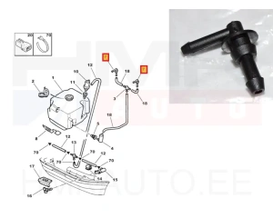 Соединение шланга стеклоомывателя OEM Peugeot 405