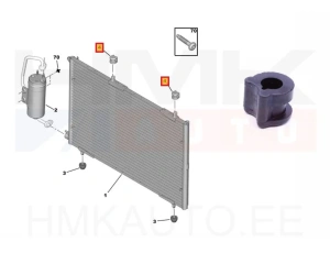 A/C radiator support OEM Peugeot 206