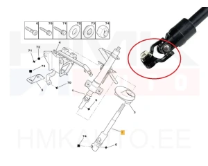 Roolisamba kardaanliigend OEM Citroen Berlingo/Peugeot Partner 96-99 (roolivõimuta)
