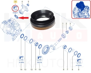 Akselitiiviste, tasauspyörästö OEM Renault/Dacia