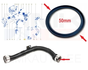 Bague d'étanchéité, gaine de suralimentation OEM Renault/Dacia/Nissan/Opel  50mm