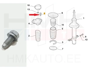 Болт крепления опоры амортизатора OEM Jumper/Boxer/Ducato 14-