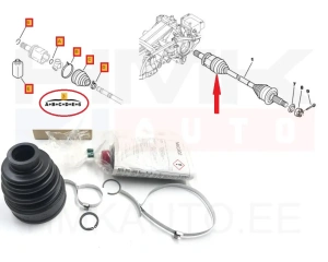 Driveshaft bellow inner rear OEM Peugeot 4007,4008 4WD