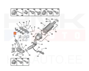 Pakosarjan tiiviste OEM Citroen/Peugeot/Fiat 2,0HDi 16V