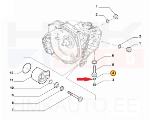 Уплотнительное кольцо маслосливной пробки 6,07x1,78 OEM Citroen/Peugeot AT6/AM6 АКПП