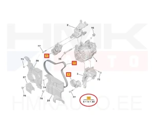 Mitmikkiilrihma komplekt OEM Citroen C3,C4/Peugeot 208,2008 1,6BlueHDI