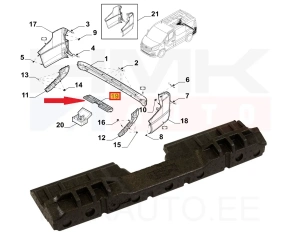 Tagastange löögileevendi OEM Trafic/Vivaro/NV300/Talento 2010-