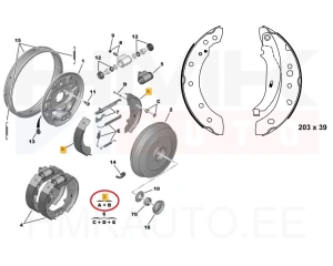 Mâchoires de frein OEM Peugeot 206