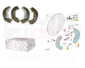 Mâchoires de frein OEM Citroen Nemo/Peugeot Bipper/Fiat Fiorino-Qubo 228mm