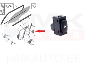 Kytkin, lasinnostin, taka OEM Peugeot 307,407