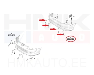 Pysäköintitunnistimen kiinnitysteline (sarja 4kpl.) OEM Peugeot 407