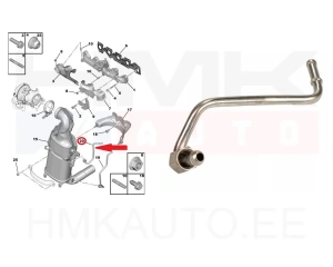 Tuyau du capteur de pression des gaz d'échappement OEM Nemo/Bipper 1,3HDi 2013-
