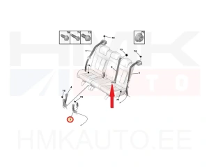 Boucle ceinture de sécurité arrière gauche OEM Peugeot 3008