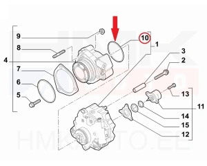 Ruiskutuspumpun tiiviste OEM Jumper/Boxer/Ducato/Daily 3,0HDi