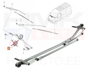 Трапеция стеклоочистителя без мотора Renault Master 2010-