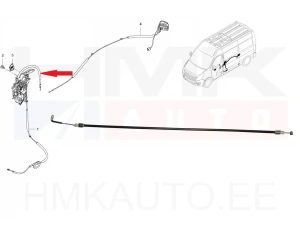 Door control cable, sliding door middle Renault Master 2010-