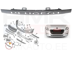 Embleem iluvõrele "PEUGEOT" OEM Peugeot 508
