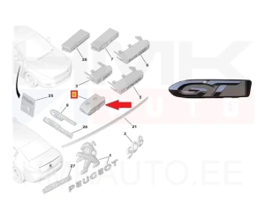 Embleem iluvõrele "GT" OEM Peugeot 508