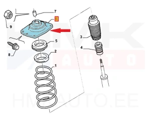 Подушка амортизатора передняя правая OEM C8/Jumpy/807/Expert/Scudo