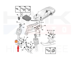 Кронштейн рычага датчика фары / уровня высоты, передний мост правый OEM Peugeot 607